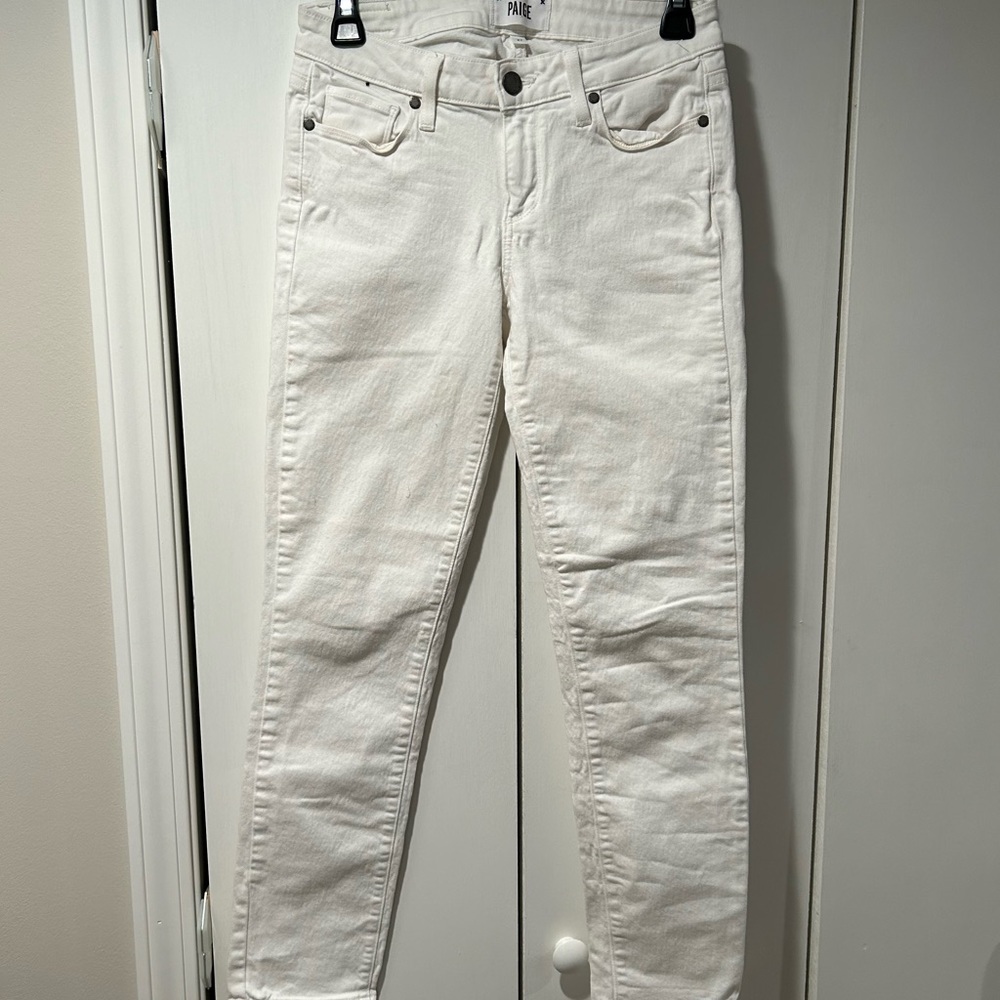 White Paige Skyline peg Jean
